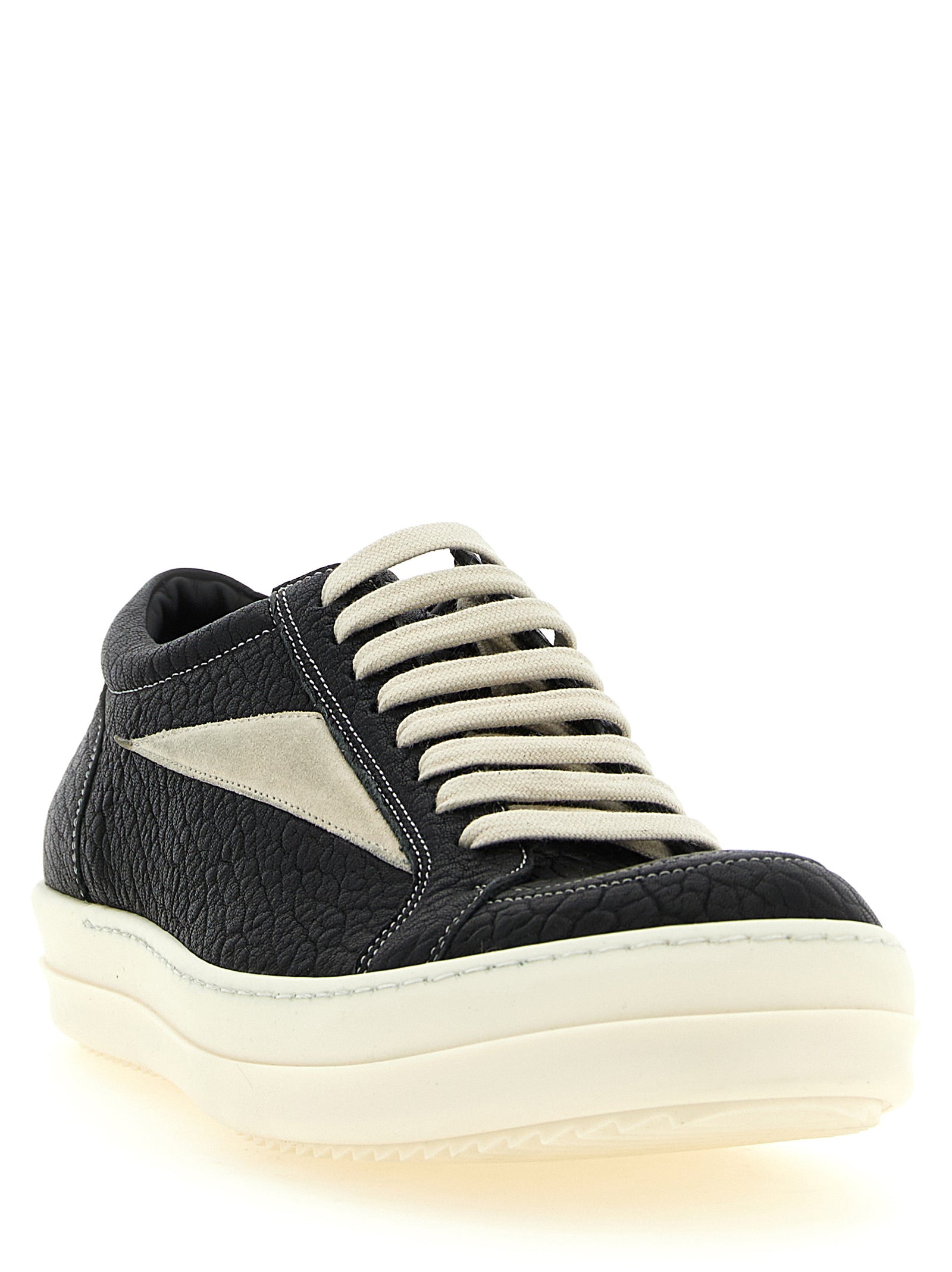 Rick Owens Bicolor Lammleder Low-Top-Sneakers