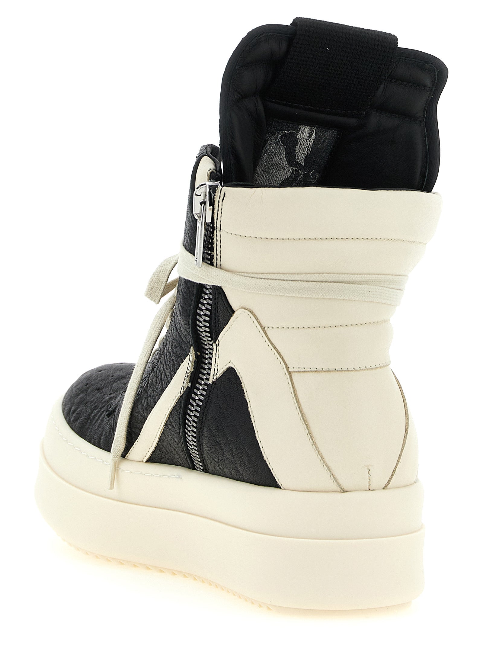 Rick Owens Zweifarbige Sneaker aus Lammleder im Athletic-Stil