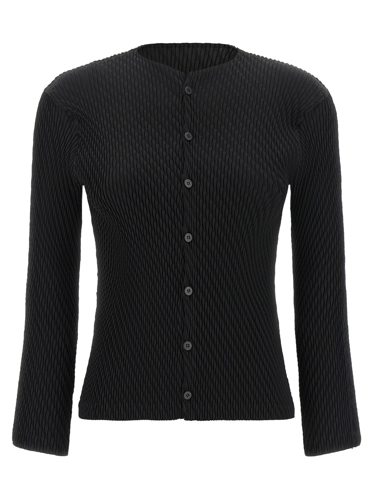Issey Miyake Schwarzer Cardigan aus Polyester