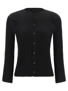 Issey Miyake Schwarzer Cardigan aus Polyester