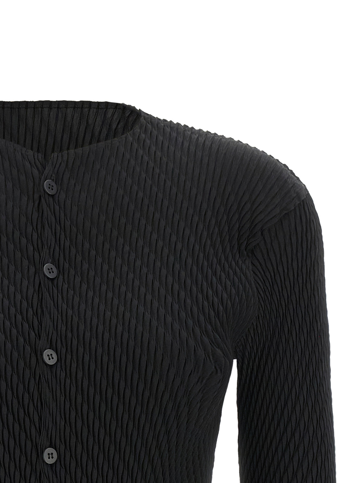 Issey Miyake Schwarzer Cardigan aus Polyester
