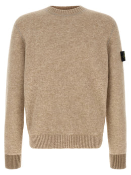 Stone Island Beige Wollstrickjacke
