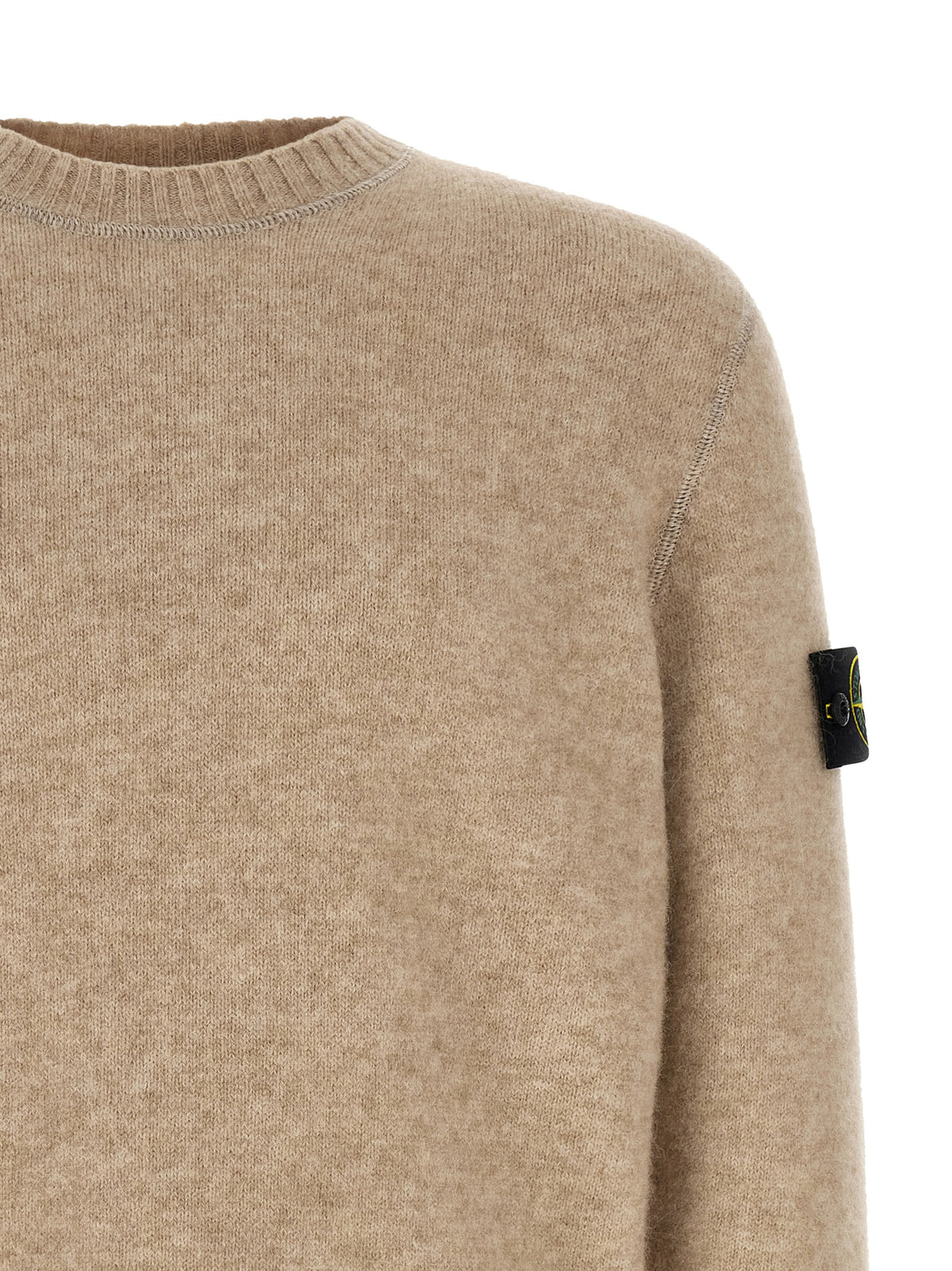 Stone Island Beige Wollstrickjacke