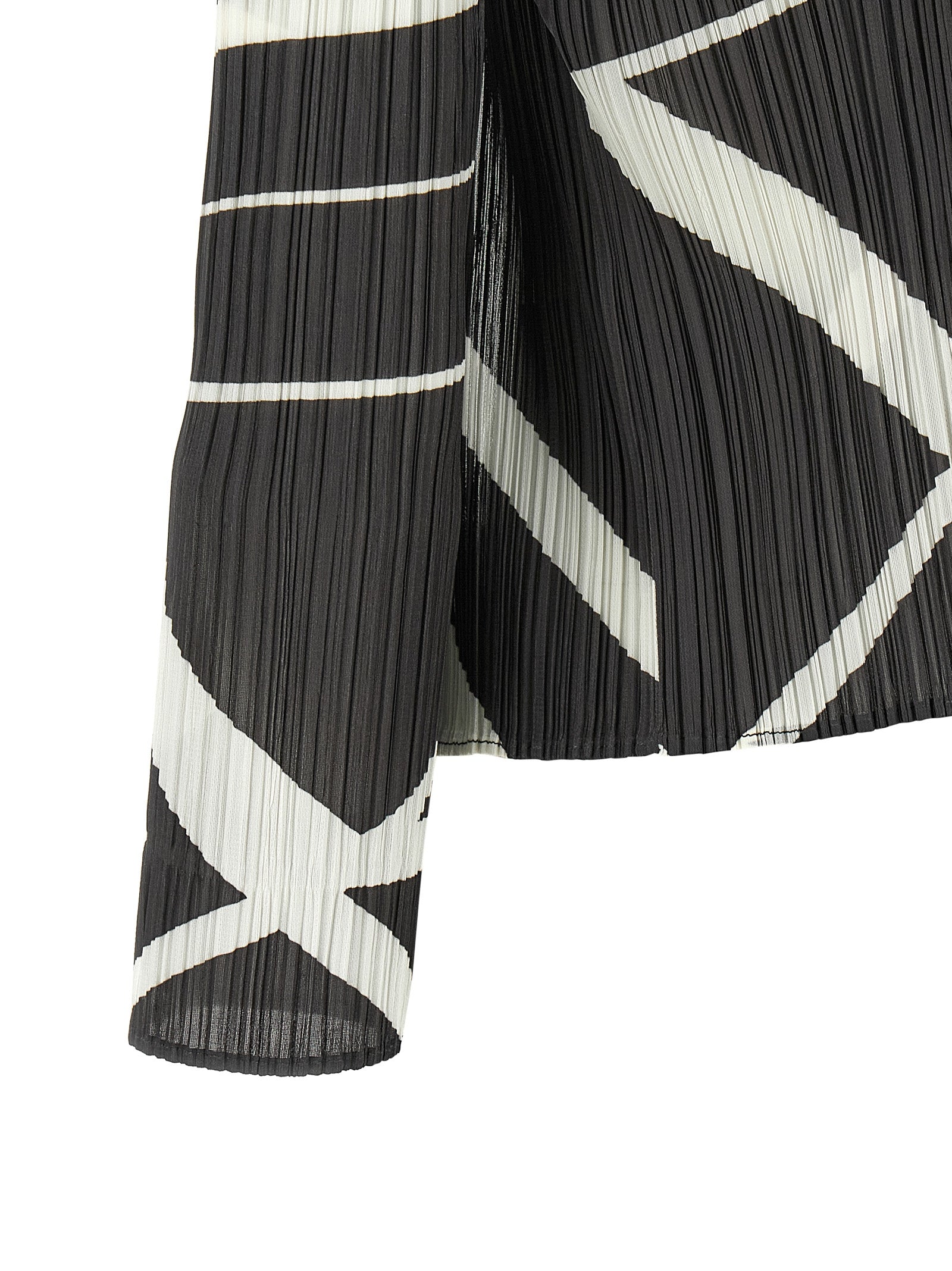 PLEATS PLEASE ISSEY MIYAKE Zweifarbige Polyester-Strickjacke