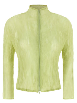Issey Miyake Zweifarbige Polyester-Strickjacke