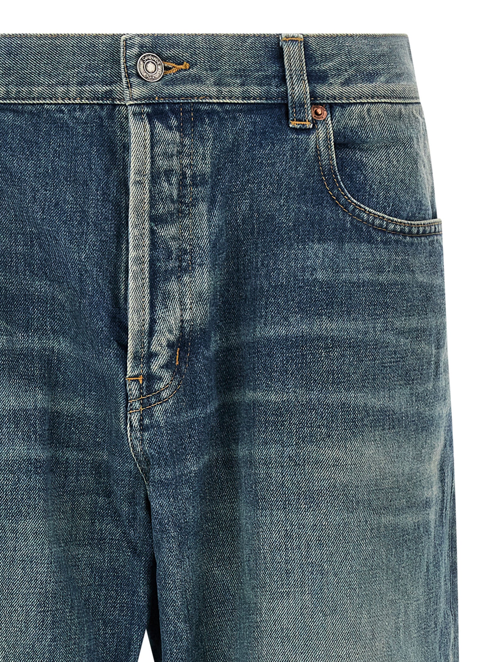 Saint Laurent Blaue Jeans aus Baumwolle, Tapered Fit