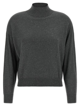 Peserico Grauer Cardigan aus reiner Schurwolle