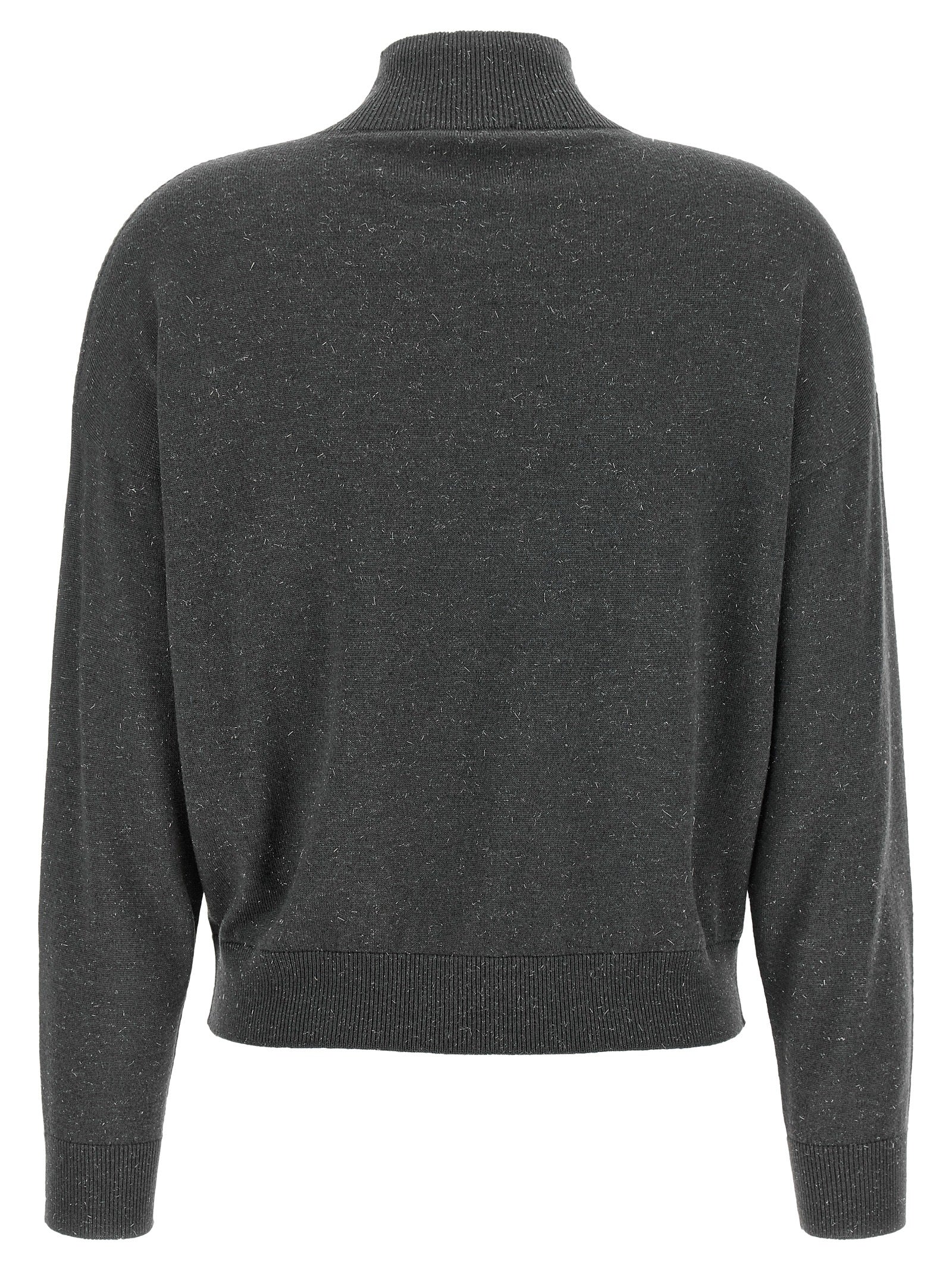 Peserico Grauer Cardigan aus reiner Schurwolle