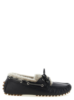 Brunello Cucinelli Schwarze Loafer aus Kalbsleder zum Hineinschlüpfen