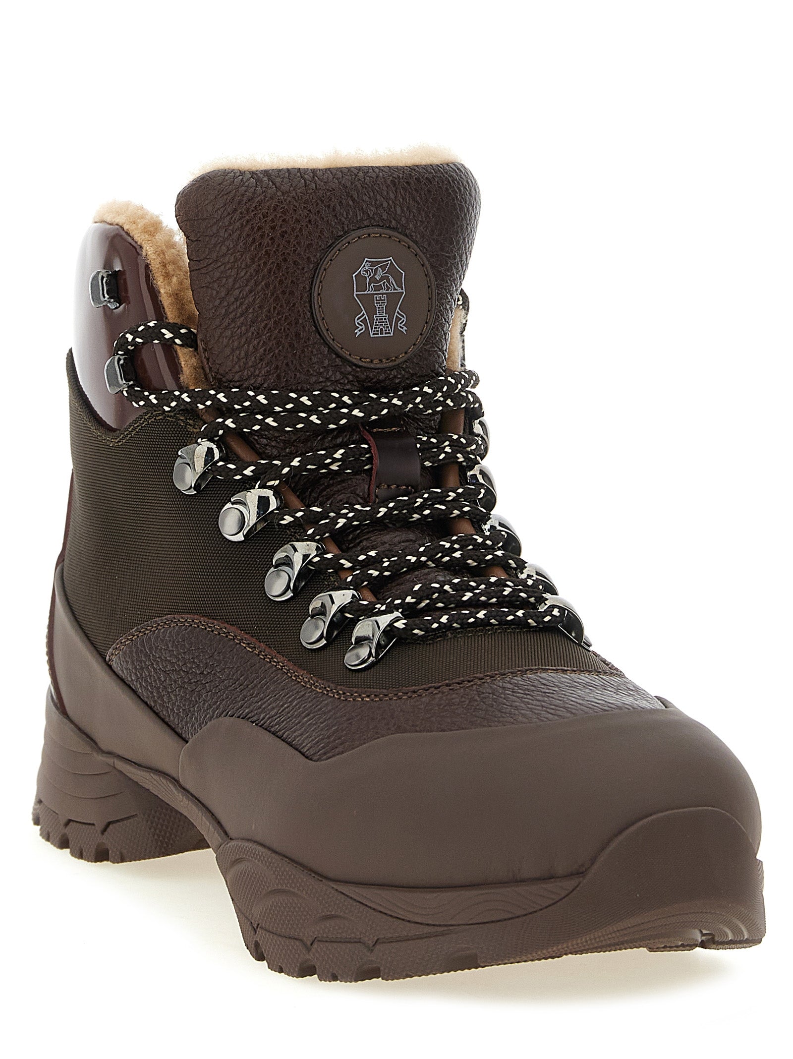 Brunello Cucinelli Braune Ankle Boots aus Polyamid