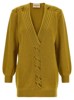 Valentino Garavani Mehrfarbige Strickjacke aus reiner Schurwolle