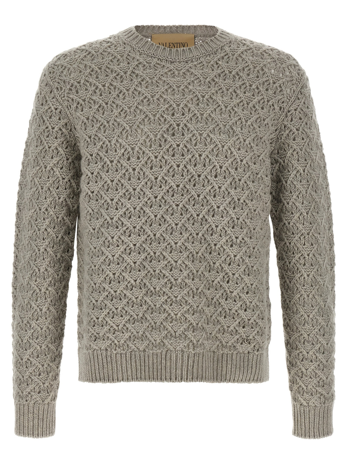 Valentino Garavani Grauer Cardigan aus reiner Schurwolle