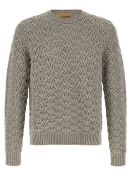 Valentino Garavani Grauer Cardigan aus reiner Schurwolle