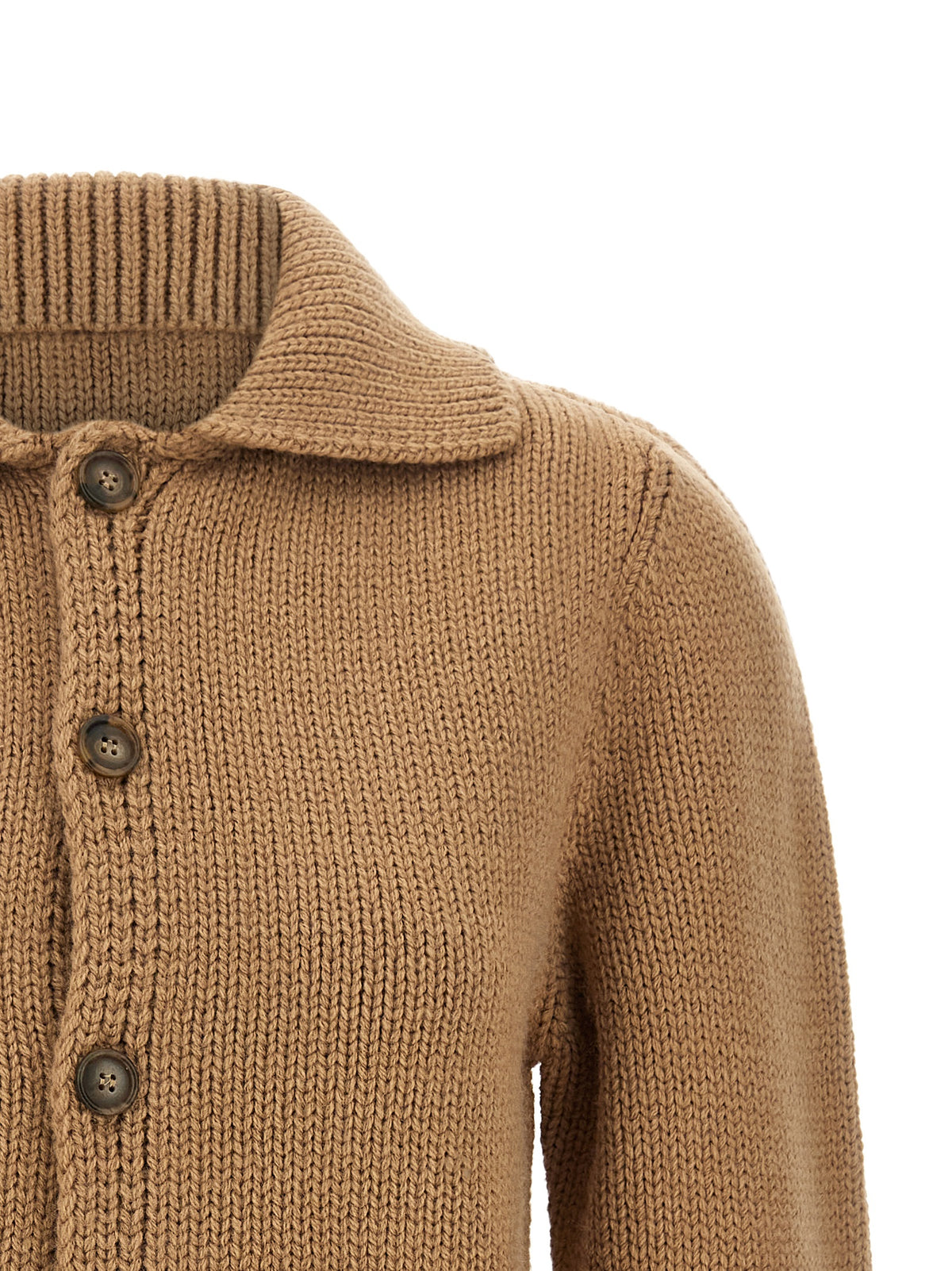 MM6 Maison Margiela Beige Wollstrickjacke