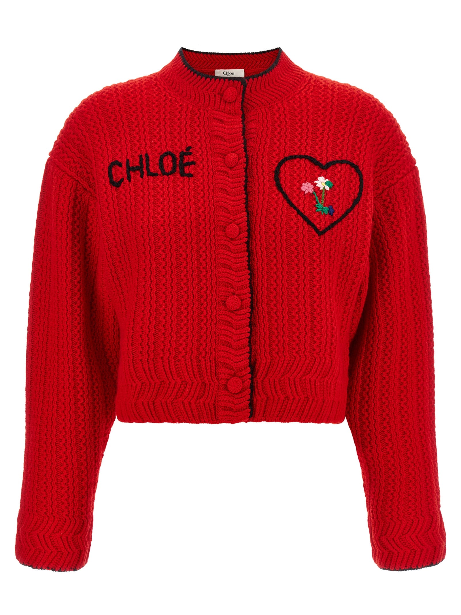 Chloé Roter Wollcardigan