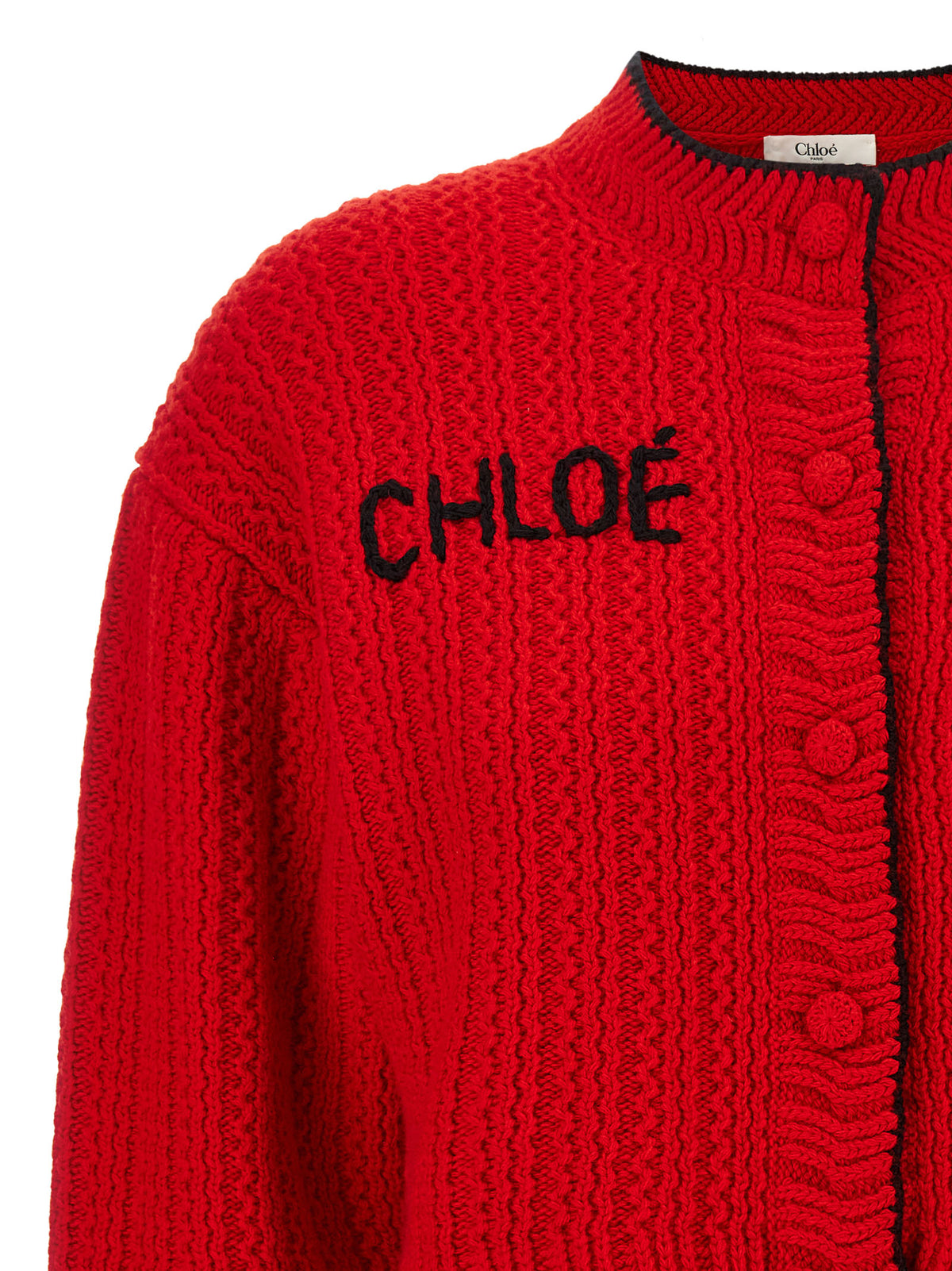 Chloé Roter Wollcardigan