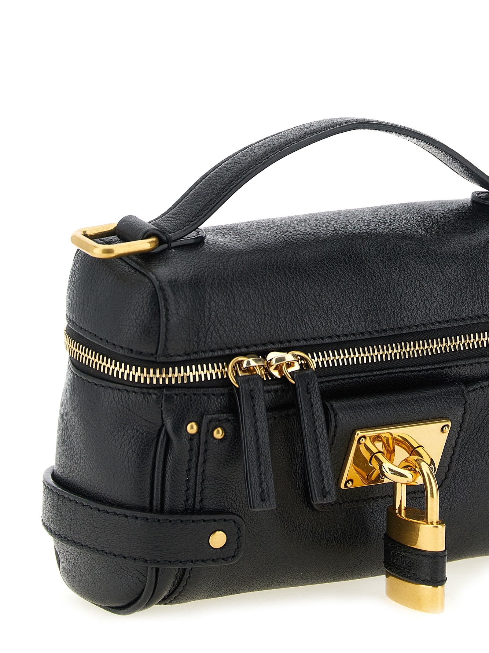 Chloé Schwarze Schultertasche aus Büffelleder