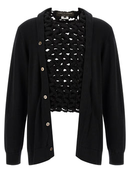 Comme Des Garçons Schwarzer Wollcardigan