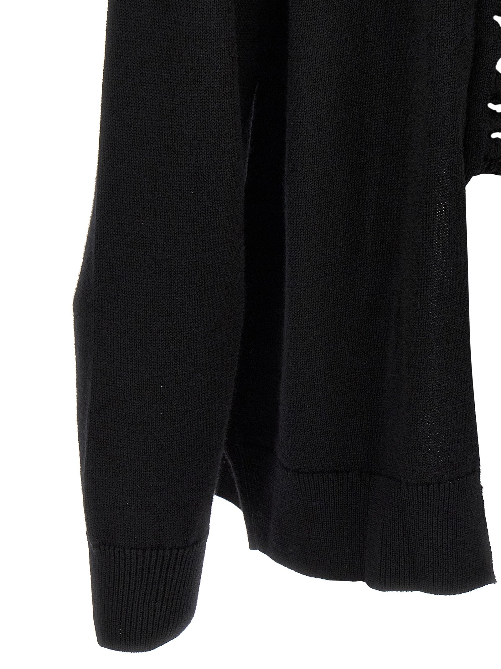 Comme Des Garçons Schwarzer Wollcardigan