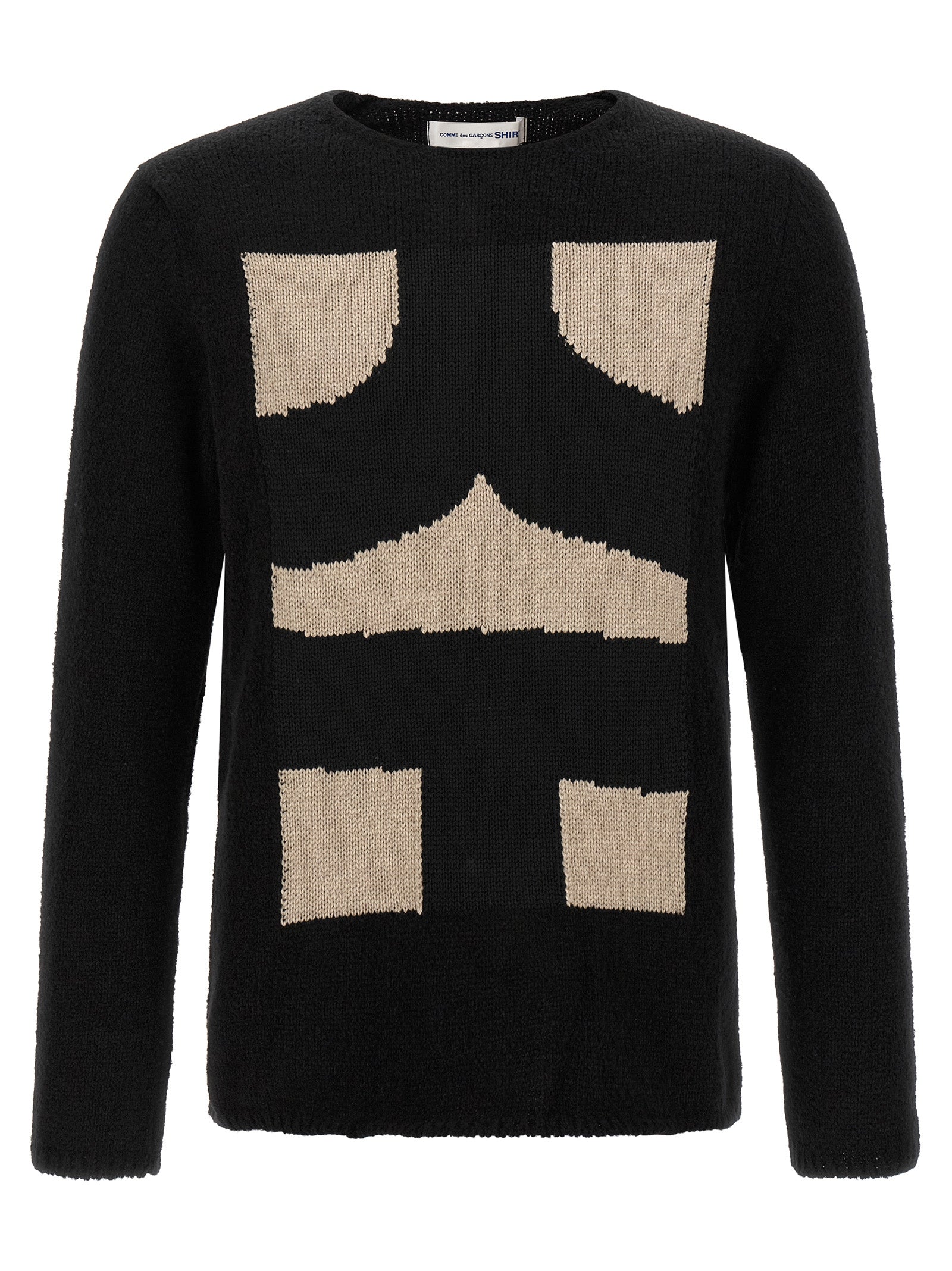 Comme Des Garçons Schwarzer Cardigan aus Polyester