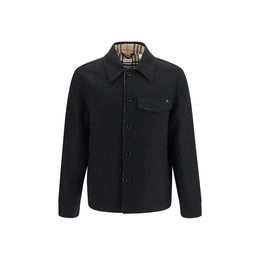 Burberry Schwarze Oves Aries Wolljacke in voller Länge