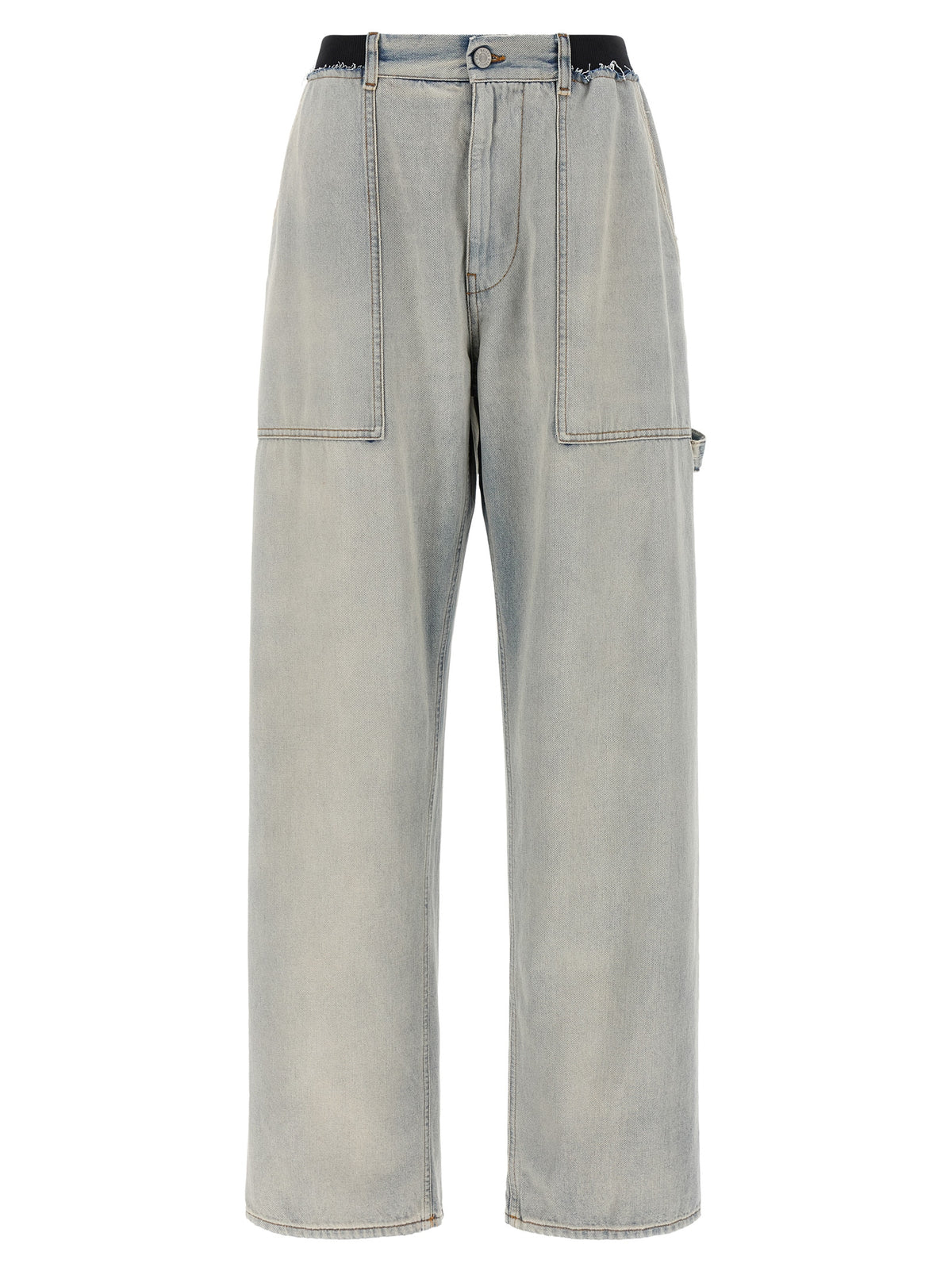 MM6 Maison Margiela Blaue Baumwolljeans im Relaxed Fit