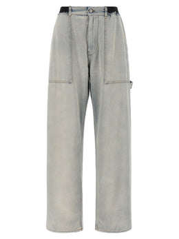 MM6 Maison Margiela Blaue Baumwolljeans im Relaxed Fit