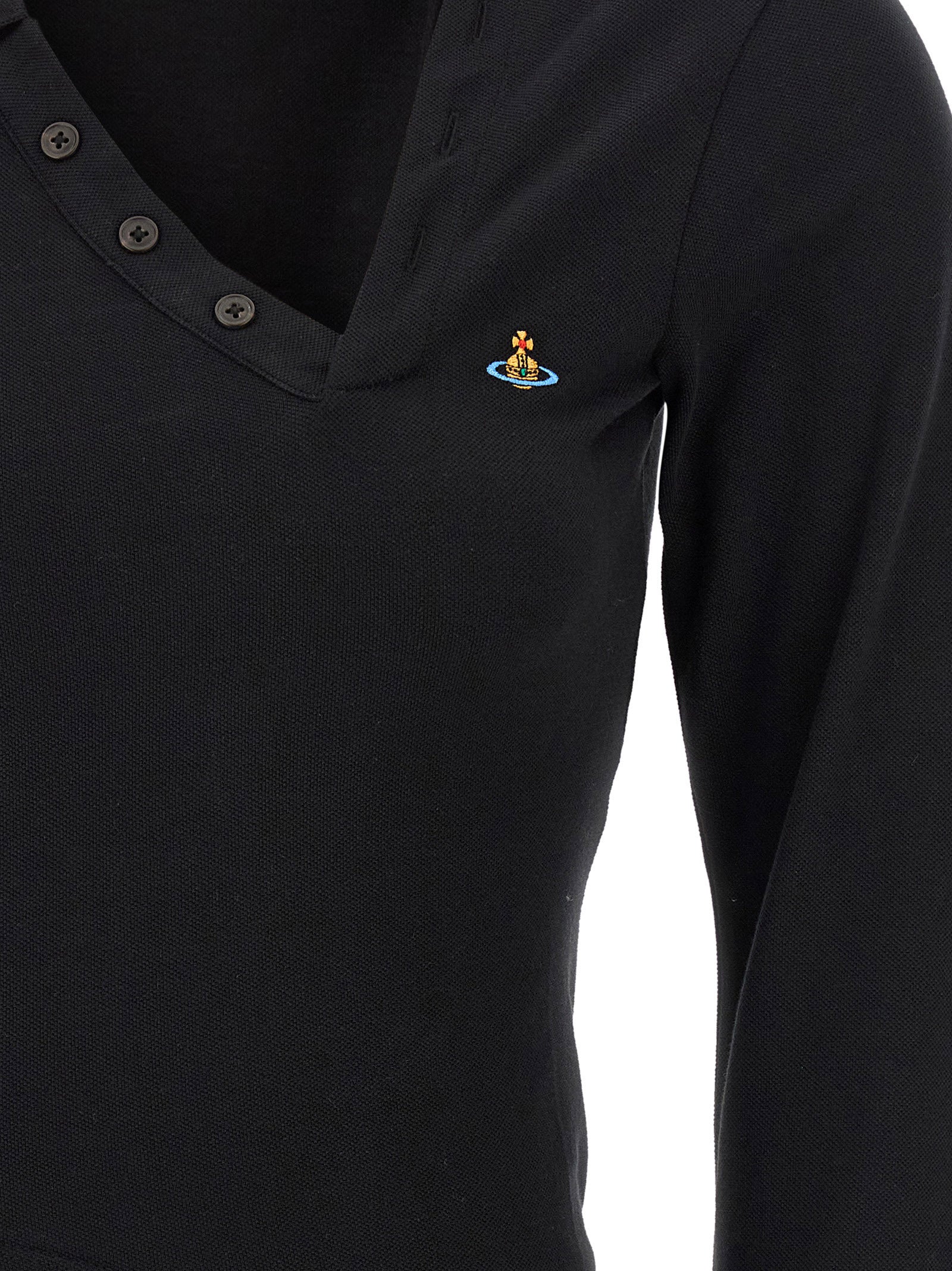 Vivienne Westwood Schwarzes Baumwoll-Poloshirt