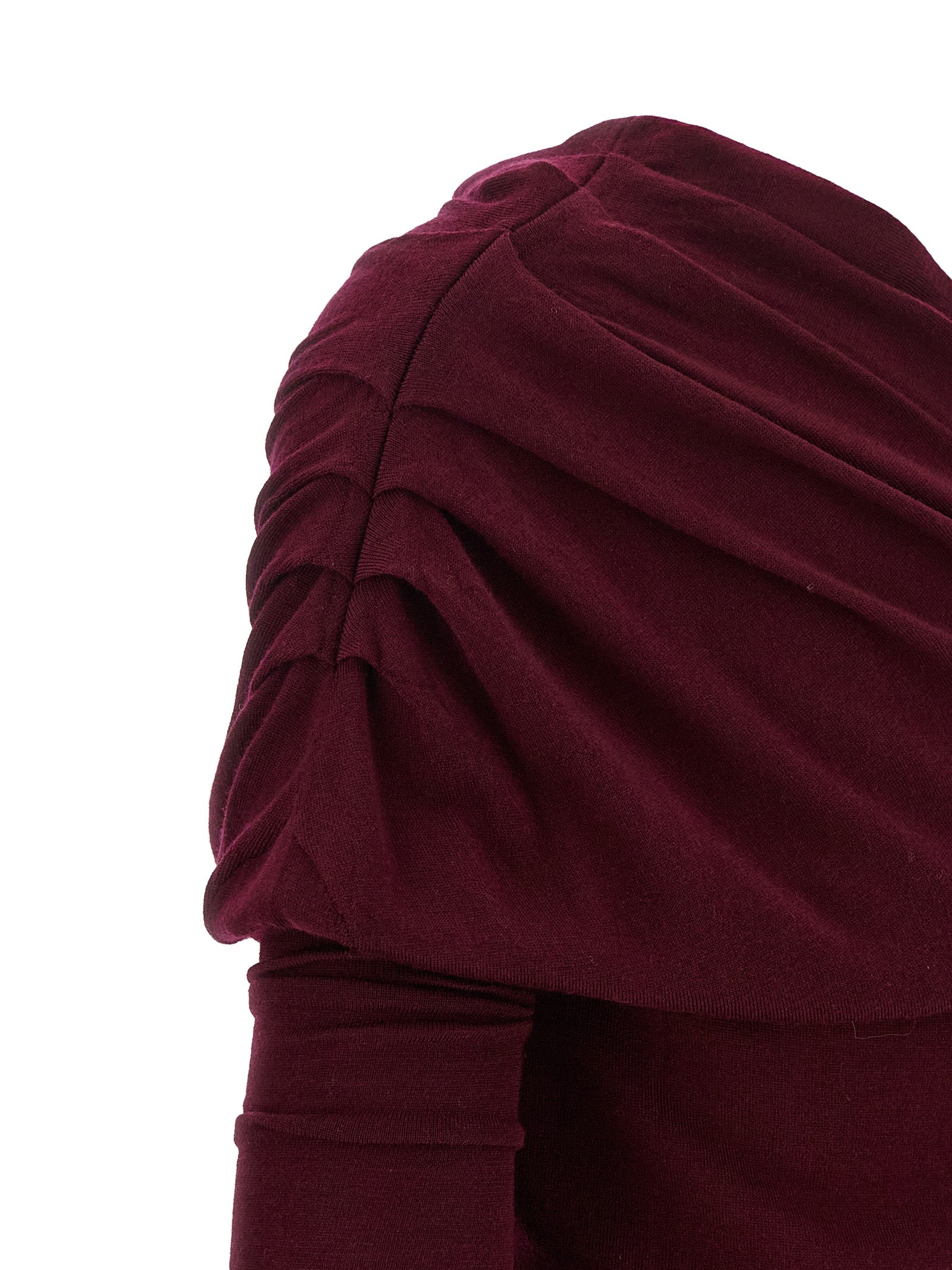 Armarium Langes Kleid aus Bordeauxfarbener Merinowolle