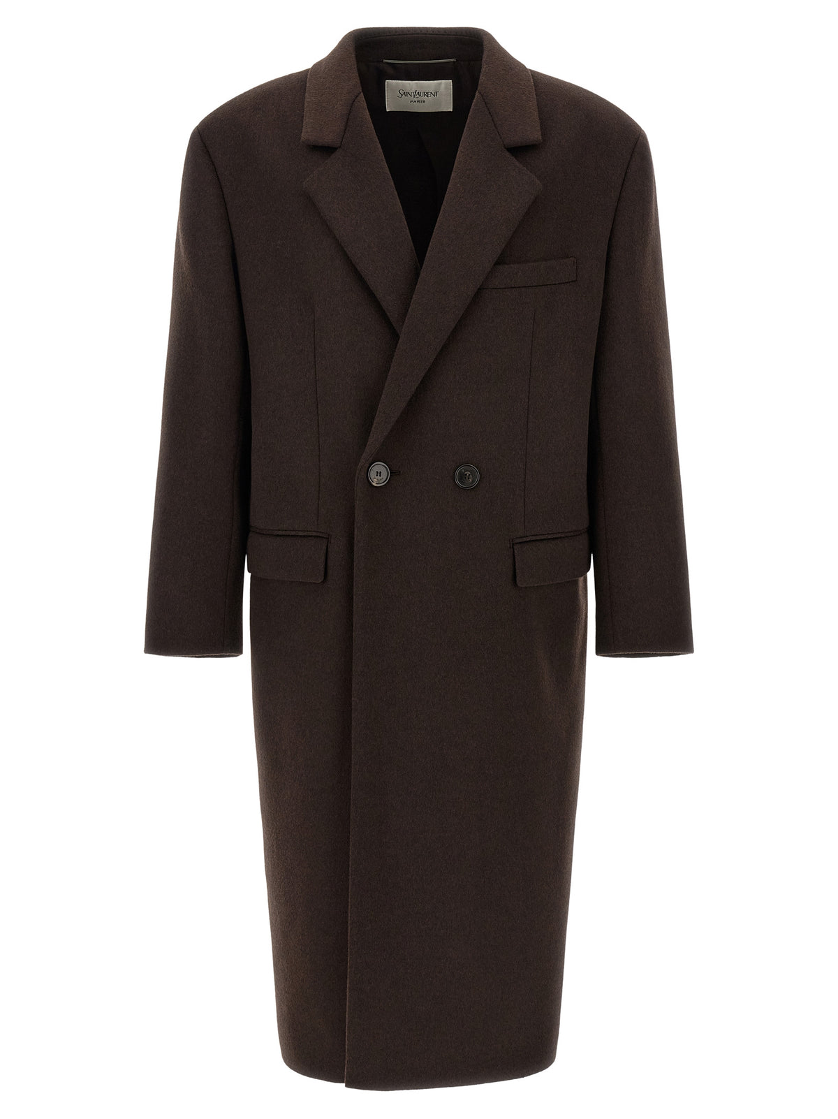 Saint Laurent Brauner Wollmantel