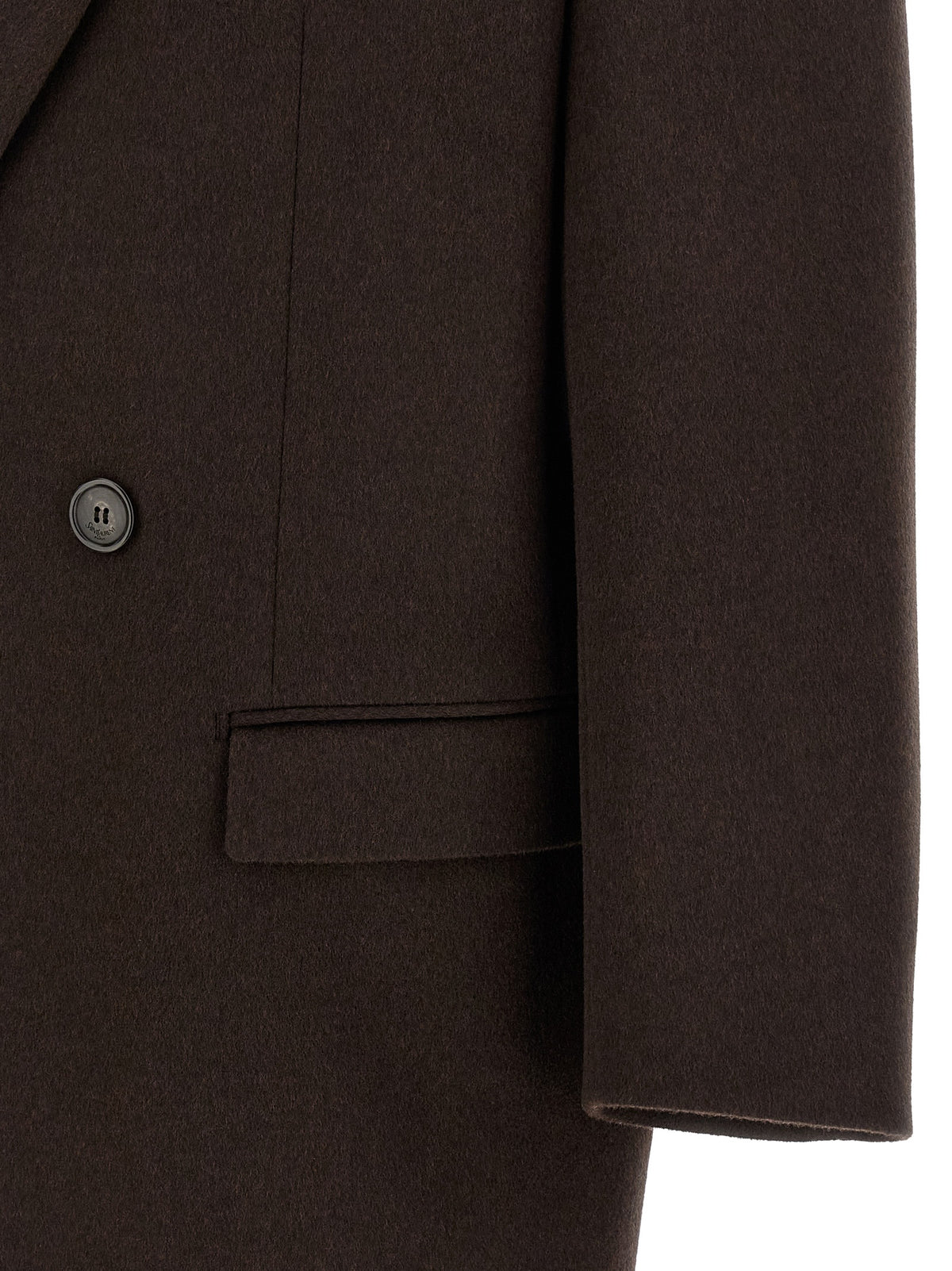 Saint Laurent Brauner Wollmantel