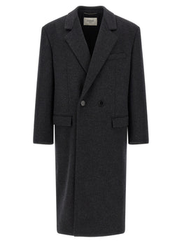 Saint Laurent Grauer Wollmantel