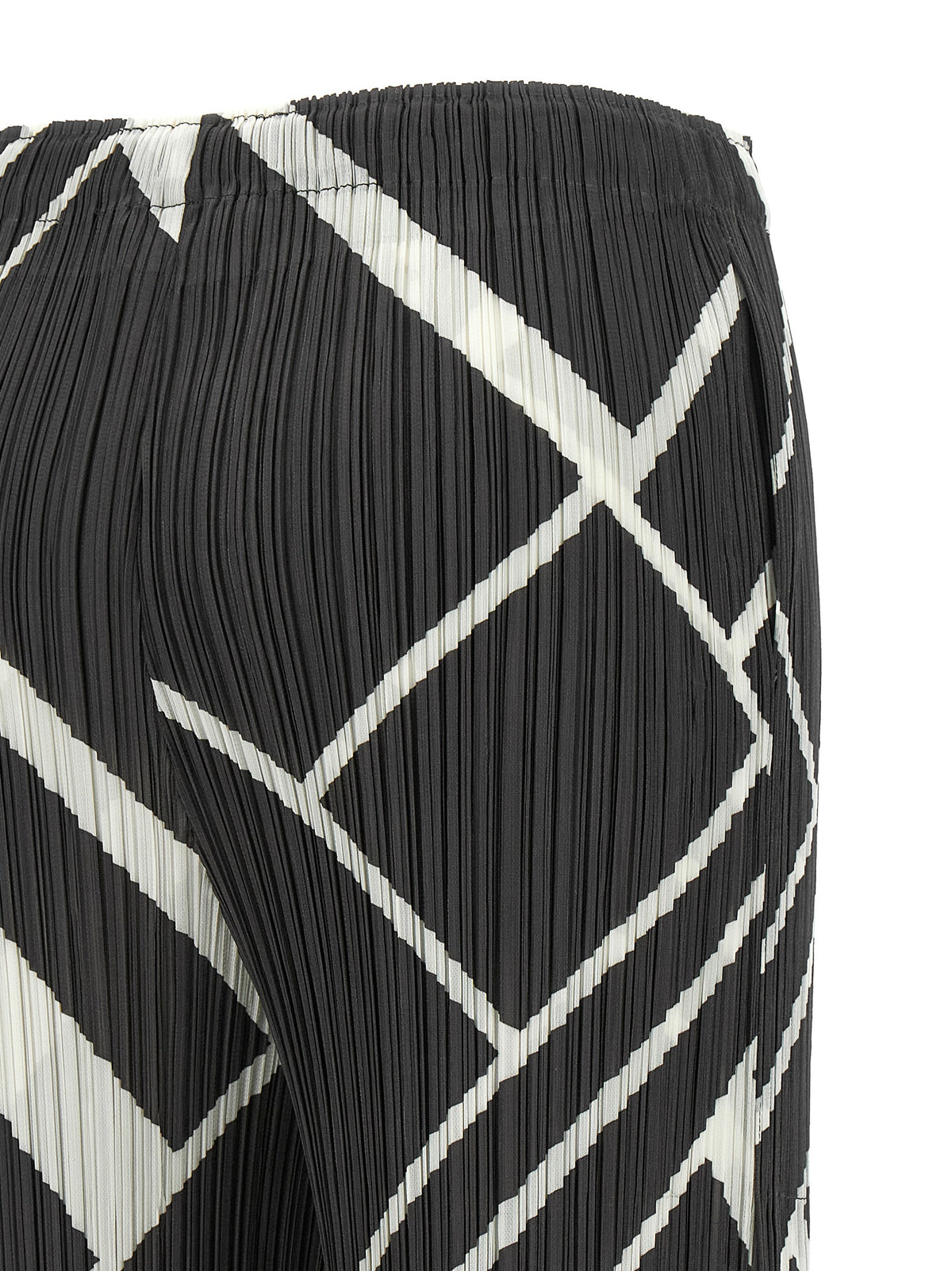 PLEATS PLEASE ISSEY MIYAKE Graue Freizeithose aus Polyester