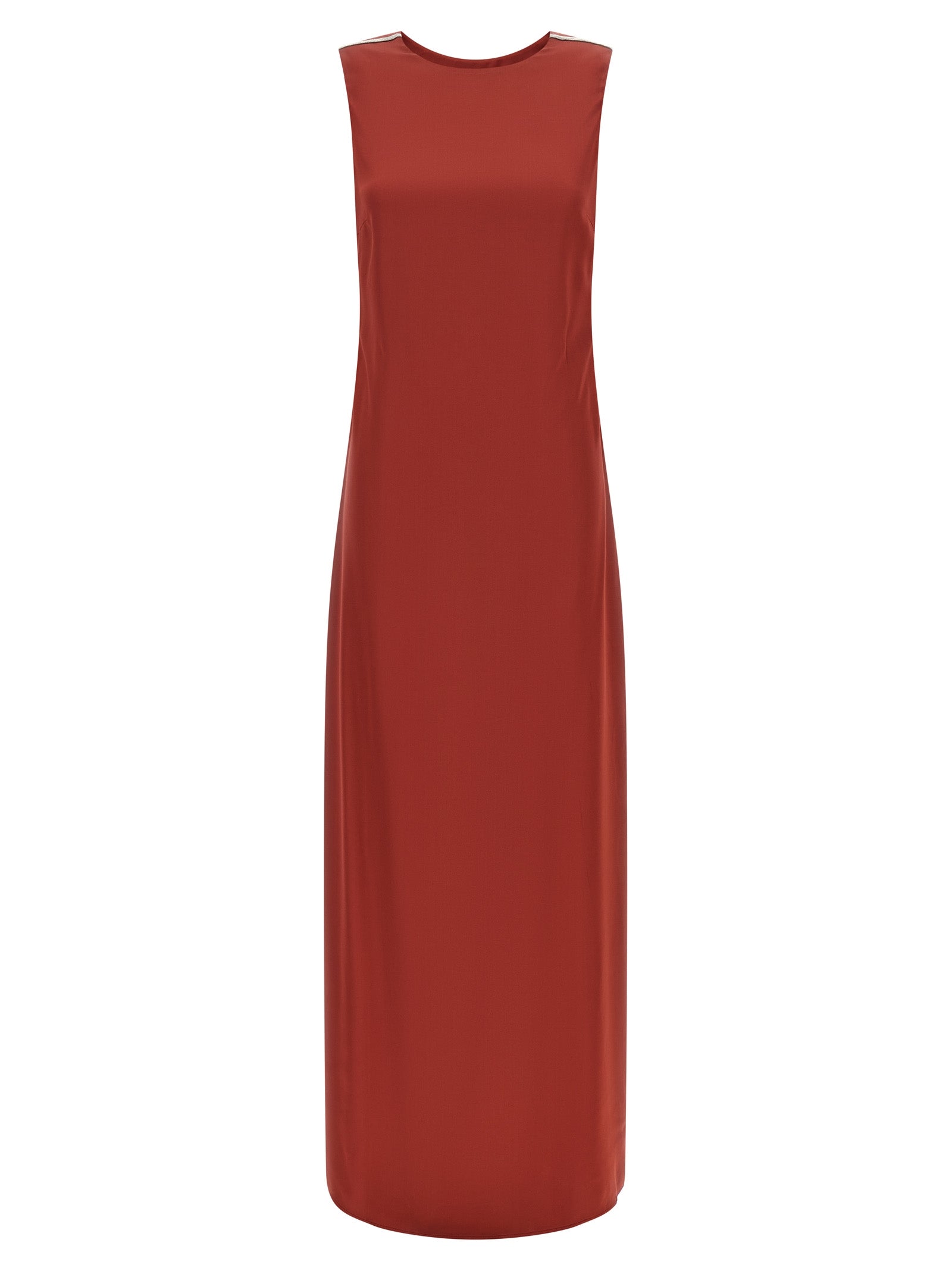 Peserico Rotes Viskose-Maxikleid
