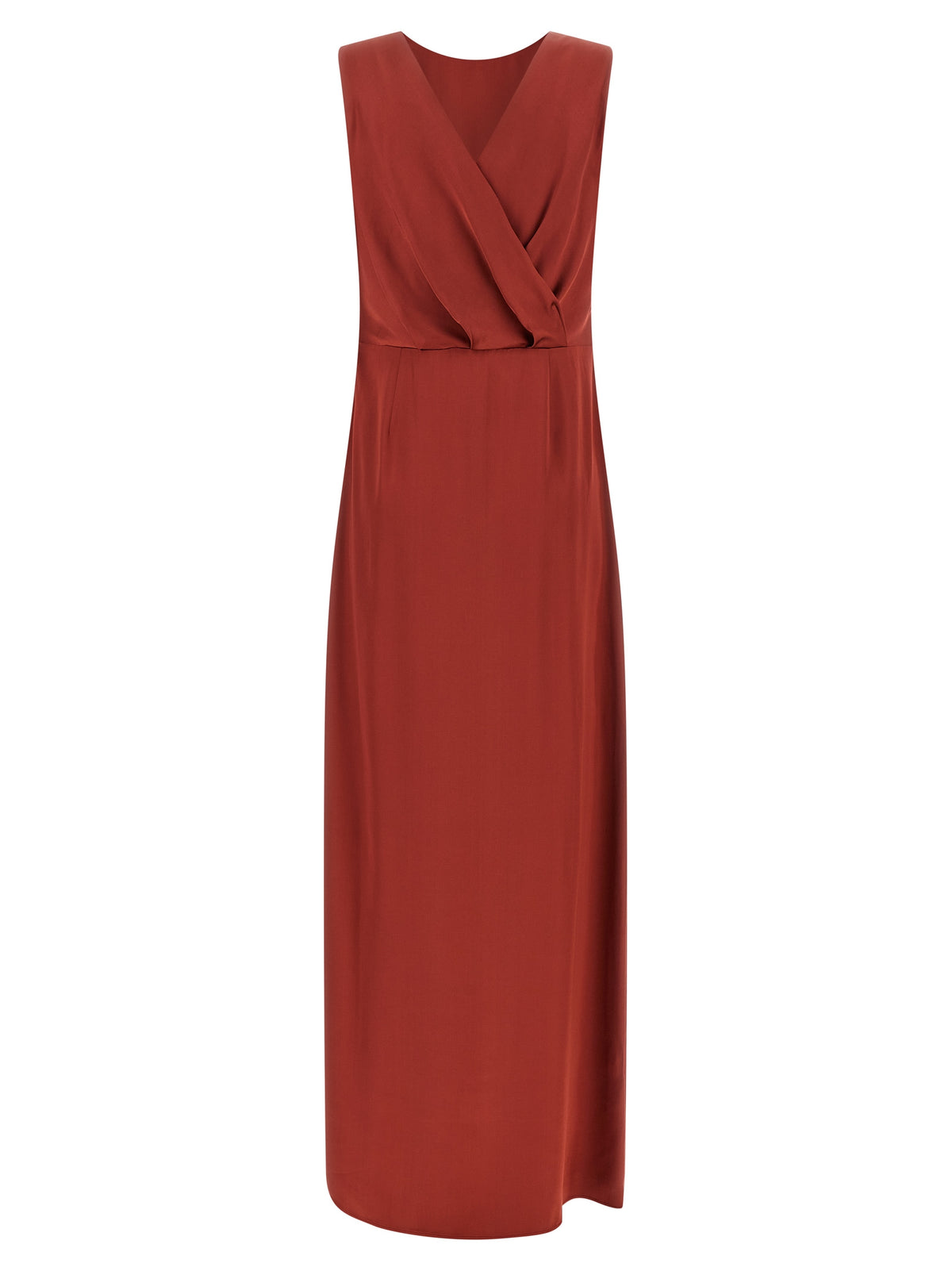 Peserico Rotes Viskose-Maxikleid