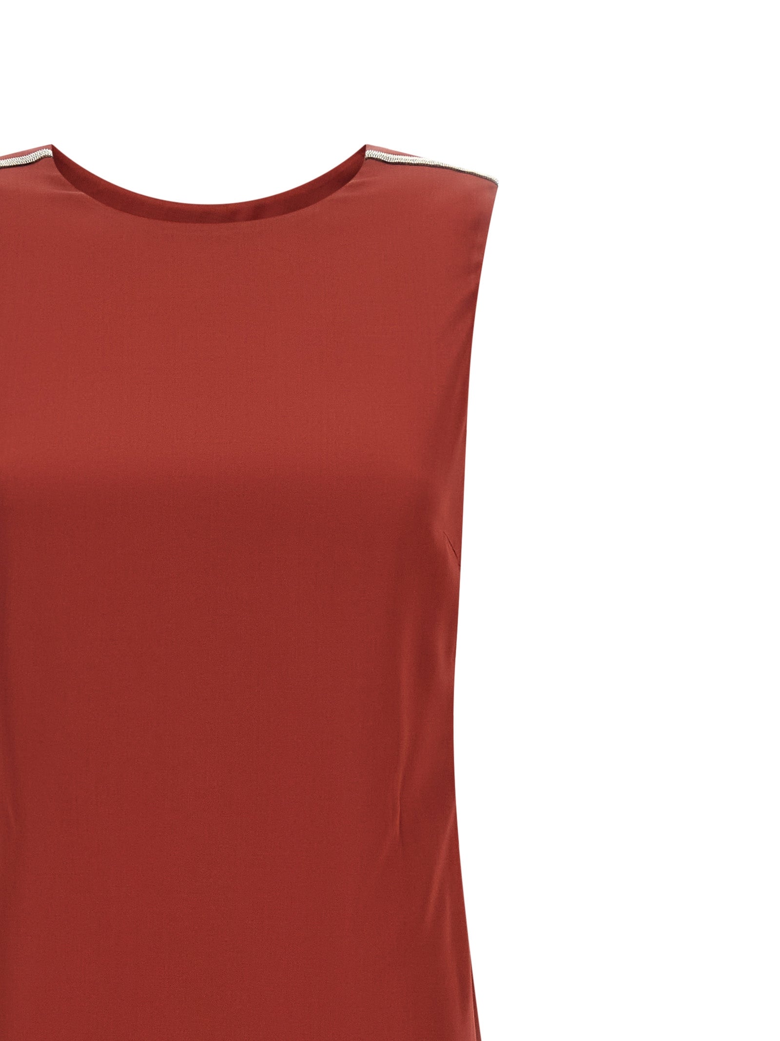 Peserico Rotes Viskose-Maxikleid
