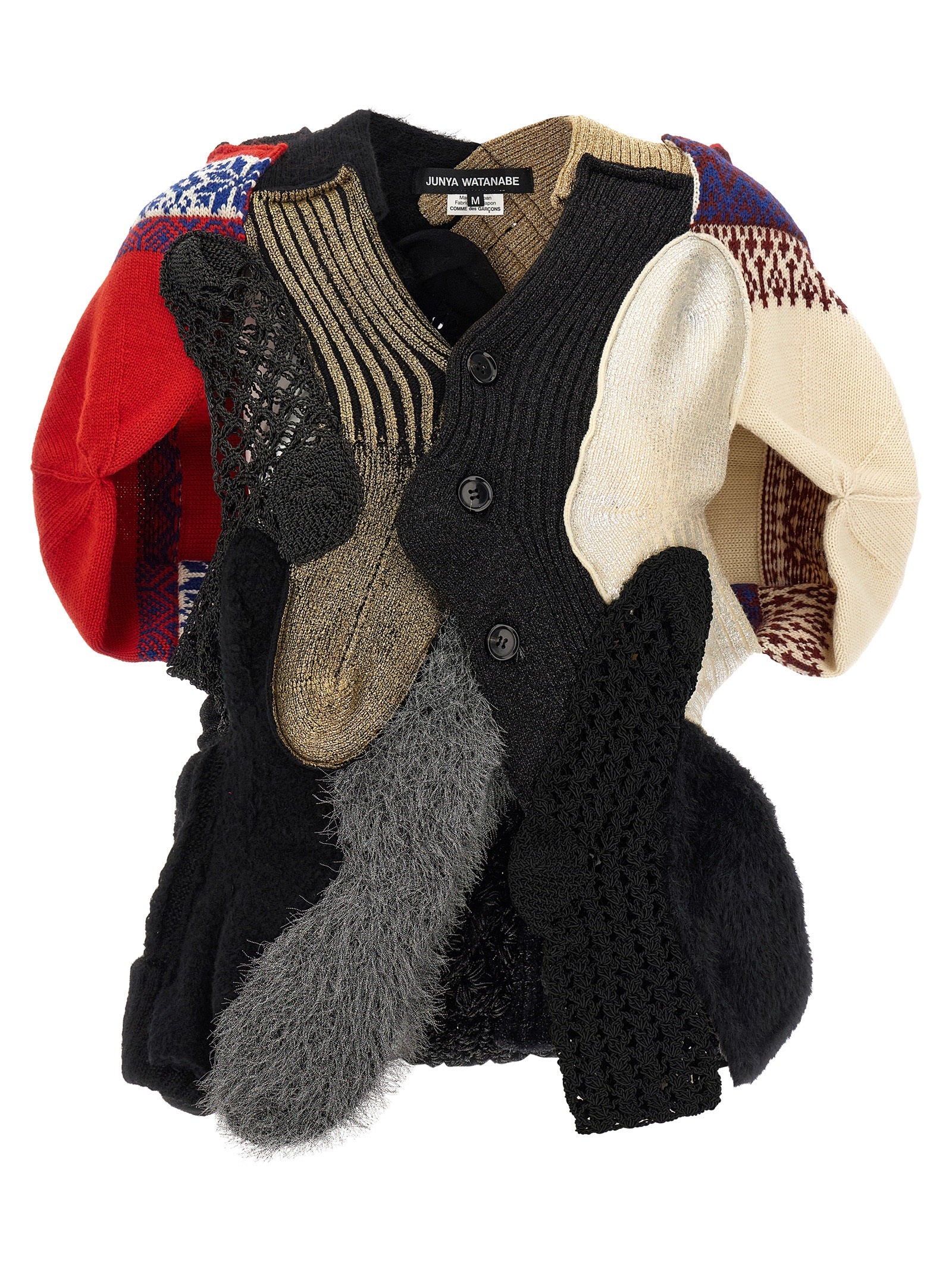Junya Watanabe Mehrfarbige Wollstrickjacke