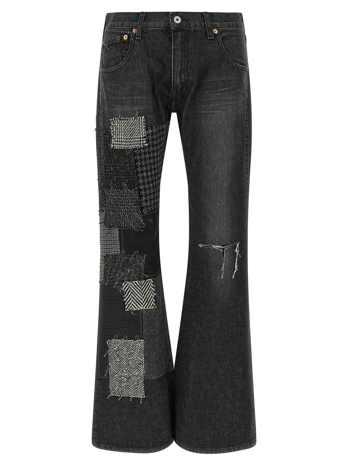 Junya Watanabe Schwarze Baumwoll-Schlagjeans