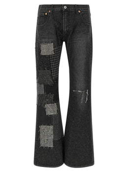 Junya Watanabe Schwarze Baumwoll-Schlagjeans