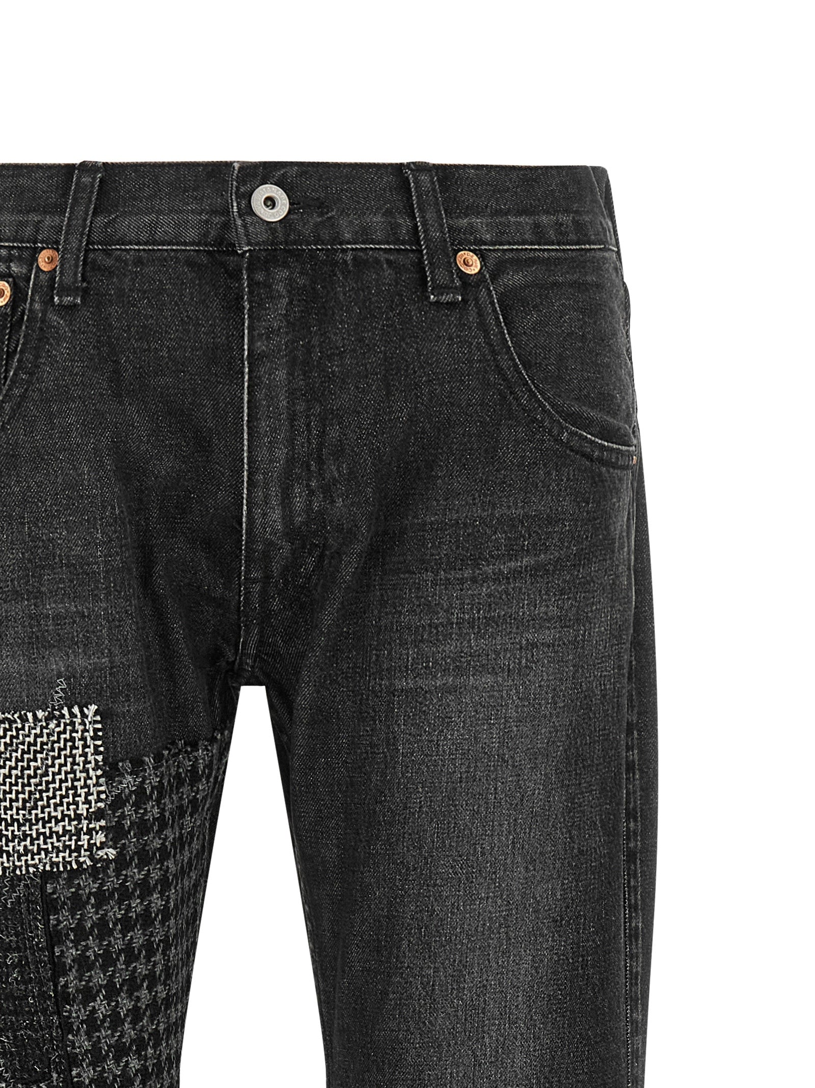 Junya Watanabe Schwarze Baumwoll-Schlagjeans