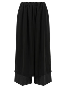 Comme Des Garçons Schwarze Woll-Freizeithose