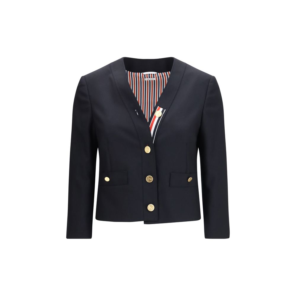 Thom Browne Blaue Jacke aus Lammwolle Aries