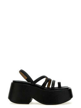 Marsell Schwarze Stiletto-Sandalen aus Kalbsleder