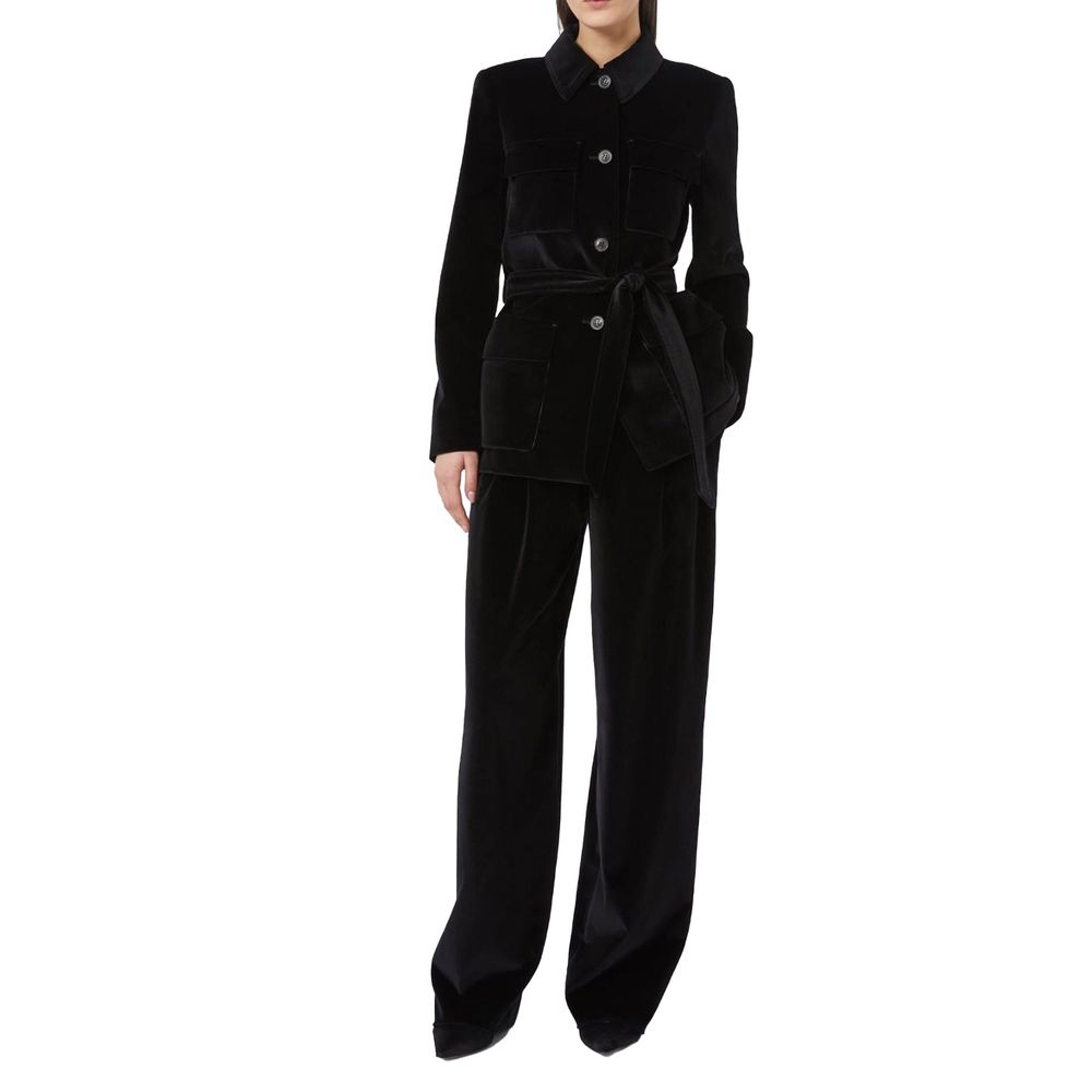 Max Mara Schwarze Baumwoll-Freizeithose