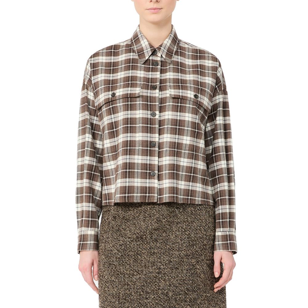 Max Mara Hemd mit braunem Baumwollmuster
