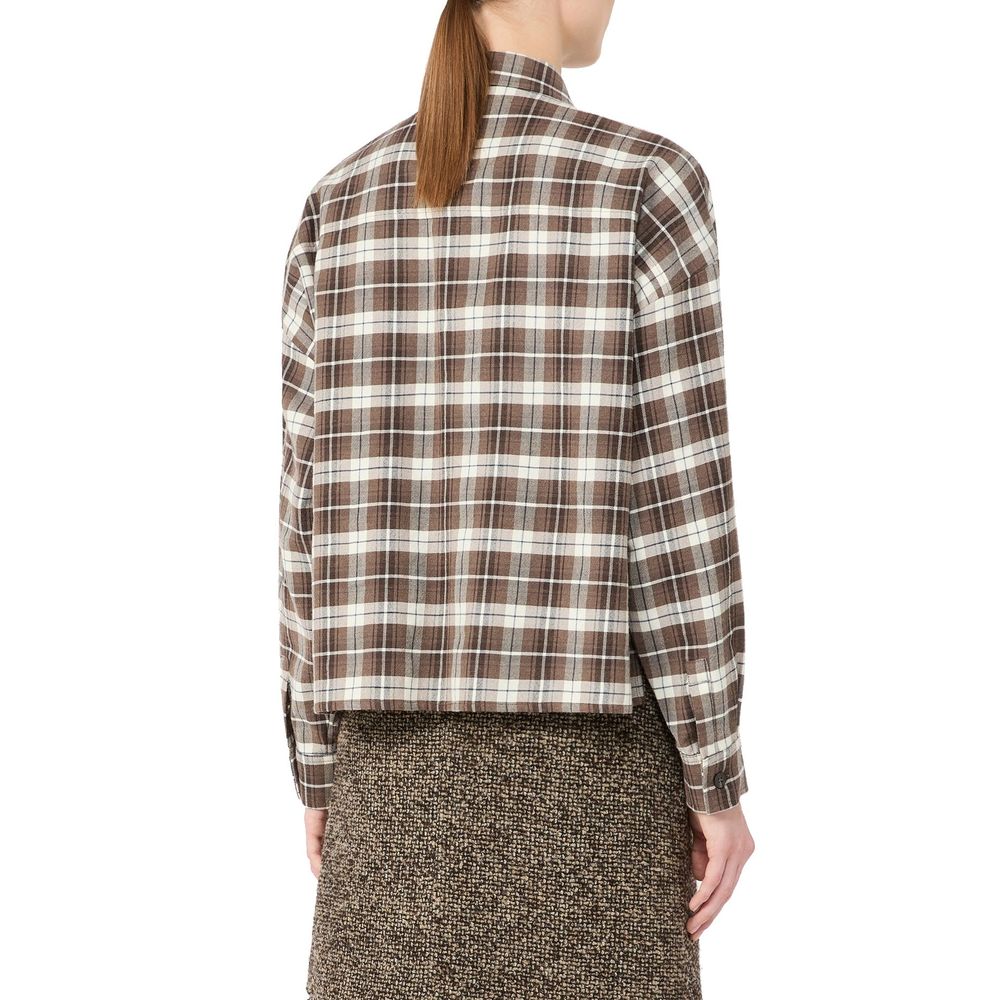 Max Mara Hemd mit braunem Baumwollmuster