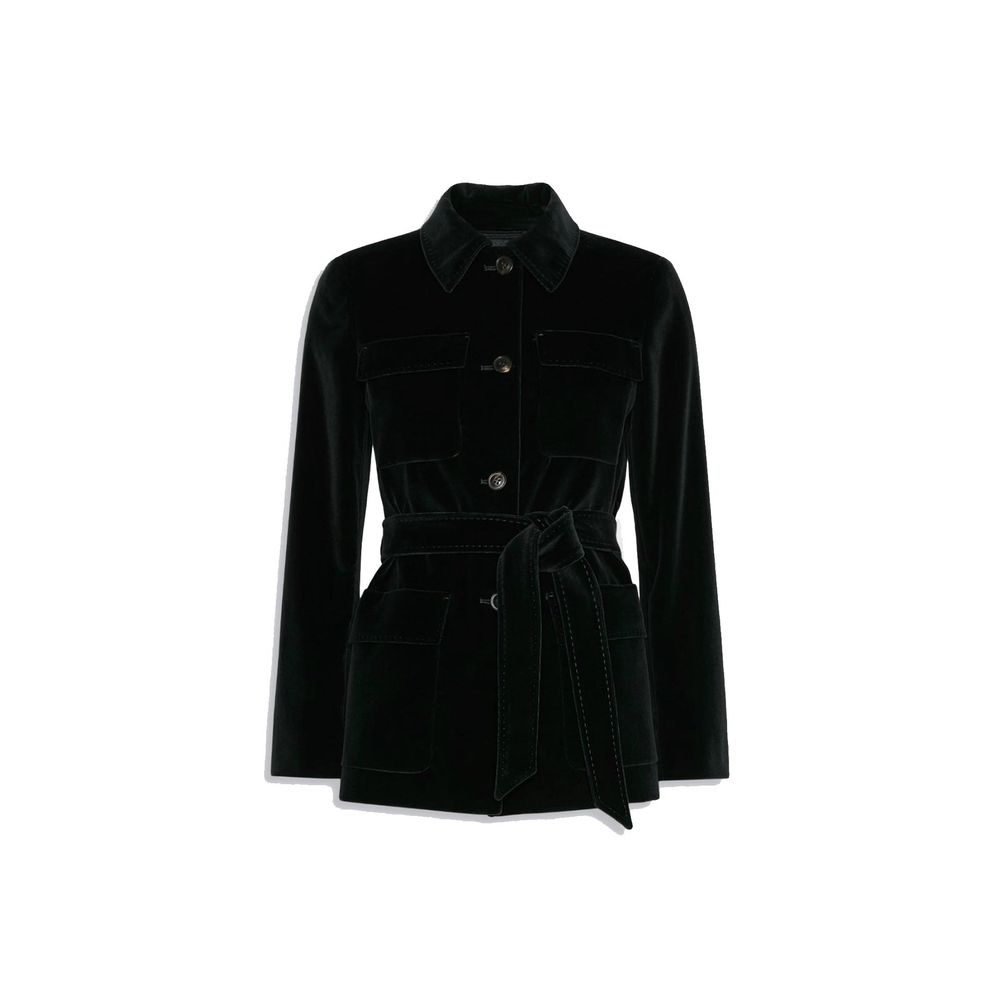 Max Mara Schwarze Baumwoll-Shell-Jacke