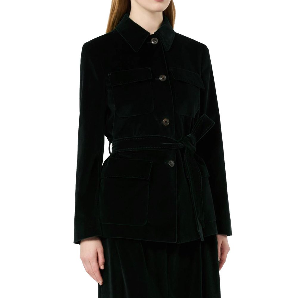 Max Mara Schwarze Baumwoll-Shell-Jacke