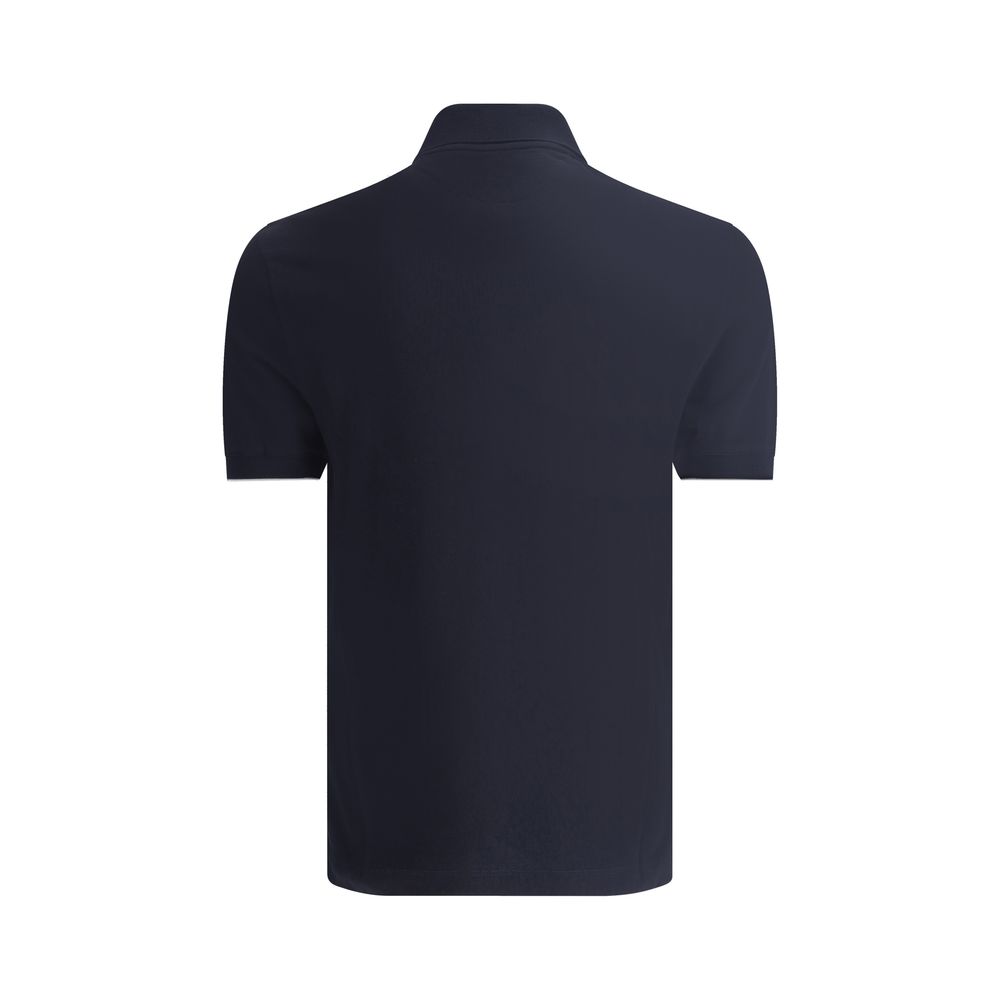 Brunello Cucinelli Blaues Baumwoll-Polohemd