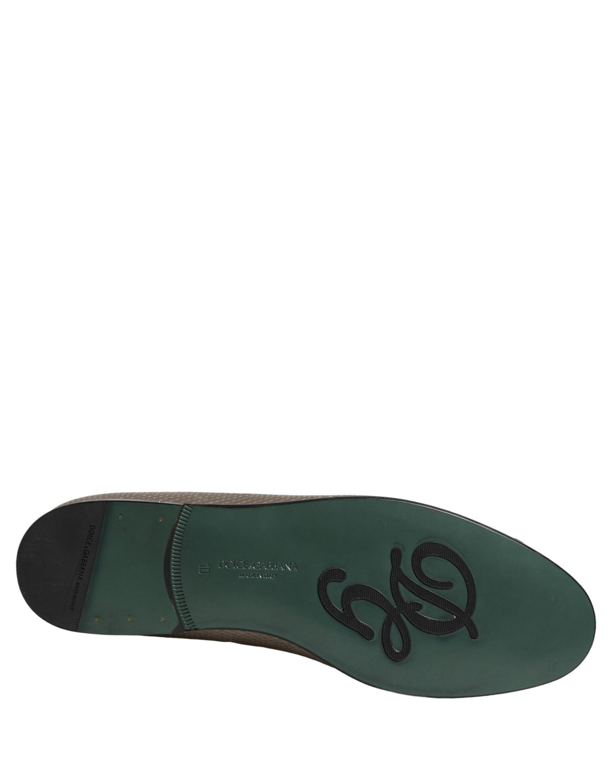 Dolce & Gabbana Silberne Leder Loafer mit Logo zum Hineinschlüpfen